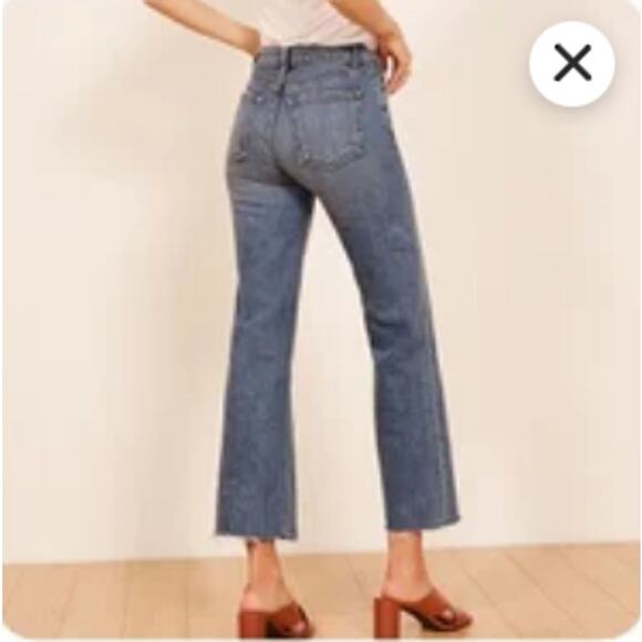 Reformation Jeans Womens 28 Fawcett Wide Leg Cropped Celtic Wash Denim Blue Chic - Picture 3 of 15